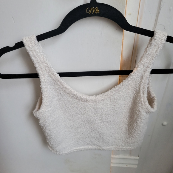 if it were me Tops - Fuzzy 2 Piece Set Crop Top and Shorts